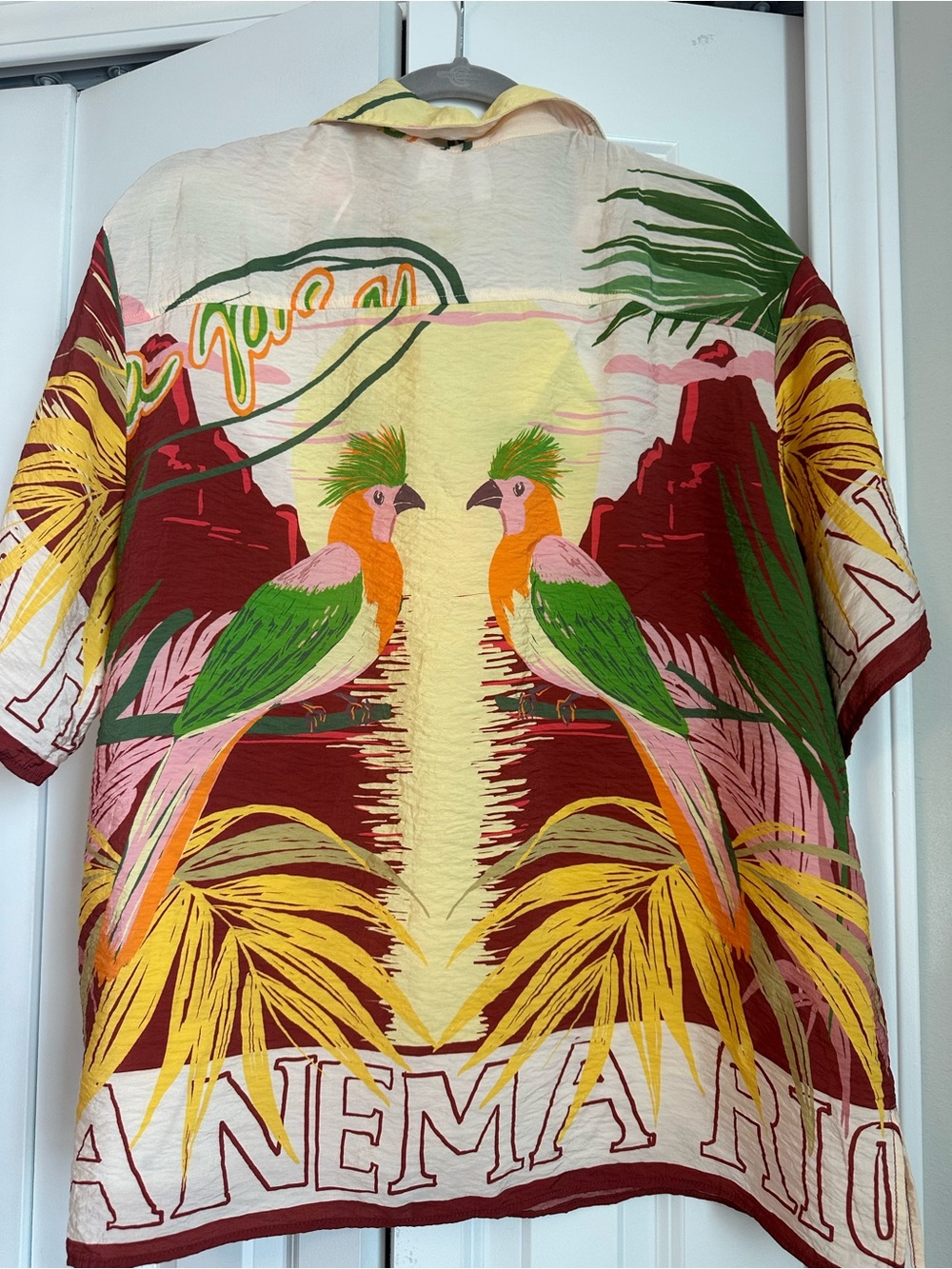Tropical Parrot Print Short-Sleeve Shirt - Multicolor - Picture 6 of 9